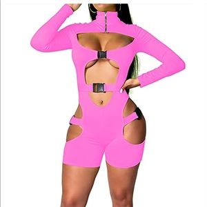 Neon Pink Cutout Bodysuit